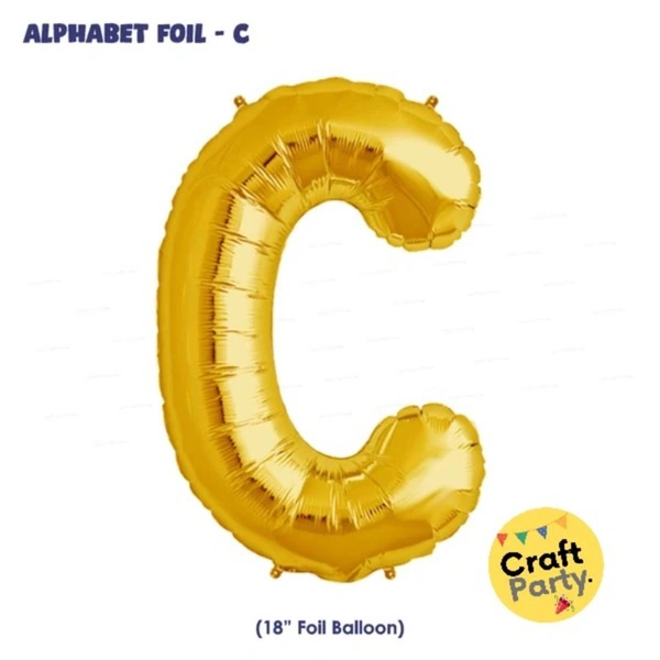 CraftParty 16 Inch Golden Foil Alphabets A-Z - Choose Your Alphabets - Customize As Required - U