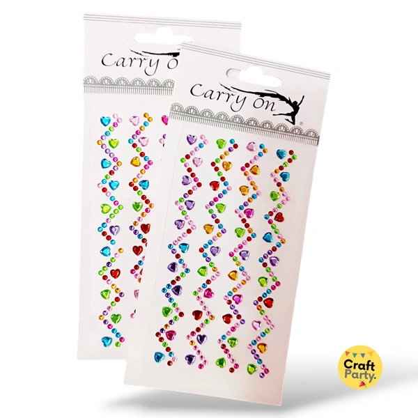 CraftParty zigzag Heart Stone Sequence adhesive stickers for Art & Craft