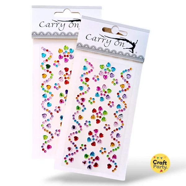 CraftParty Heart Stone adhesive Stickers for Art & Craft