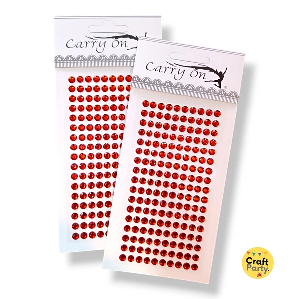 CraftParty Red adhesive Stone stickers for Art & Craft