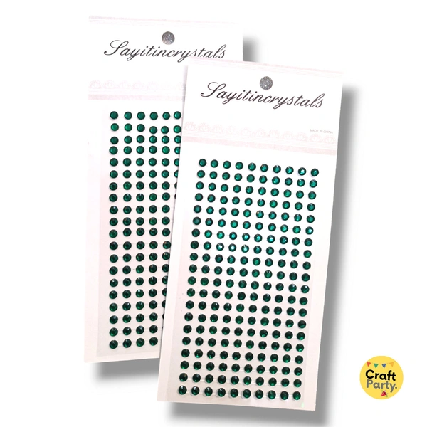 CraftParty Green adhesive Stone Stickers for Art & Craft