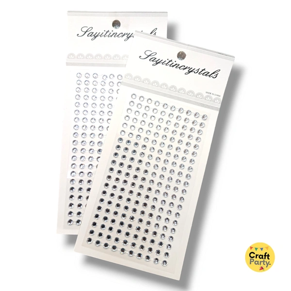 CraftParty White adhesive Stone Stickers For Art & Craft