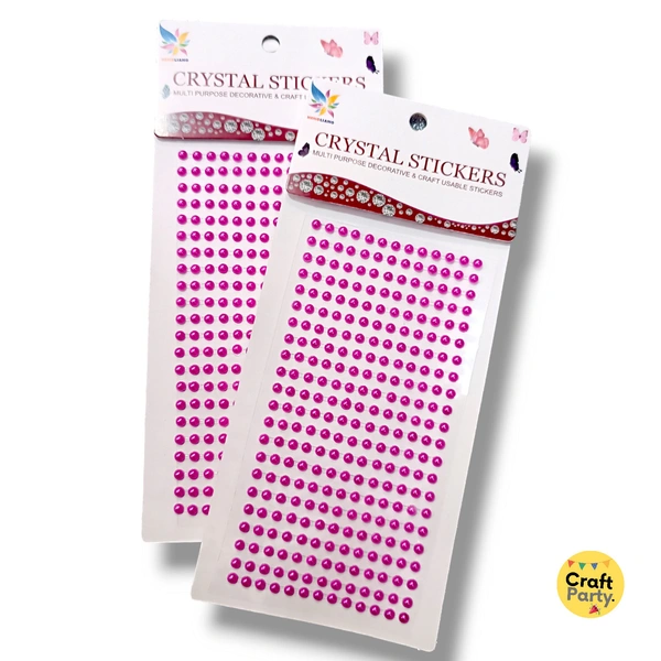 Craftparty Pink small half cut Beads sticker For Art & Craft