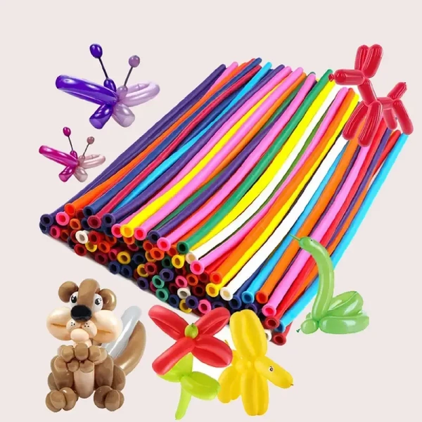100pcs Magic Balloons Strip Balloons For Birthday Party, Wedding Decorations Christmas, Halloween, Thanksgiving Day Gift