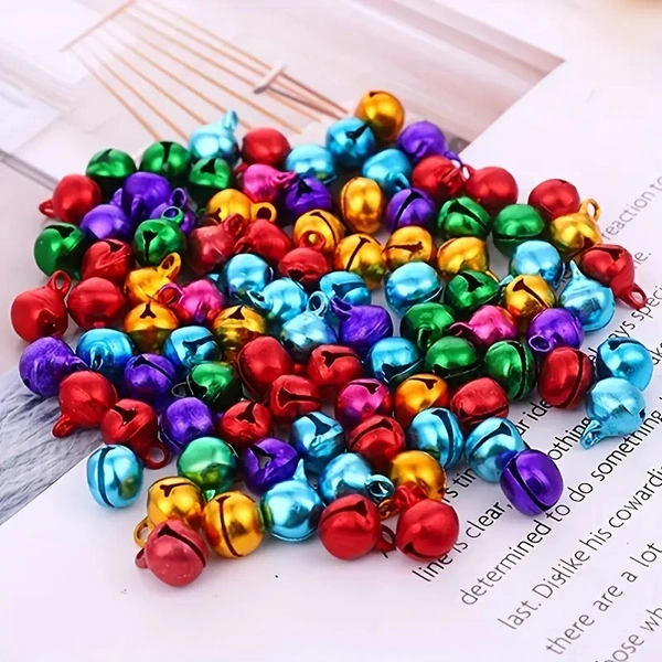 100+ pcs/set 6mm Mixed Color Aluminum Alloy Colored Mini Bells For DIY Jewelry Decoration Accessories