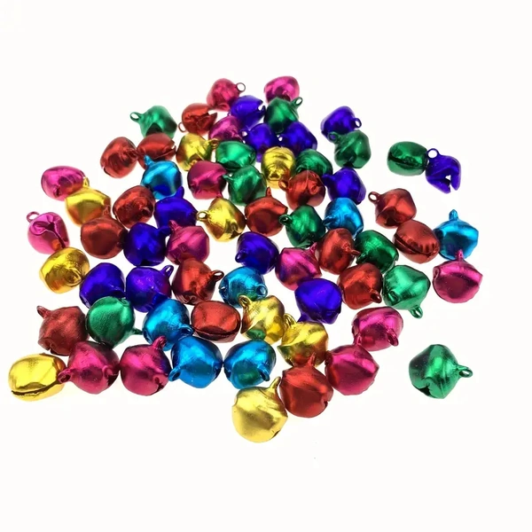 100+ pcs/set 6mm Mixed Color Aluminum Alloy Colored Mini Bells For DIY Jewelry Decoration Accessories
