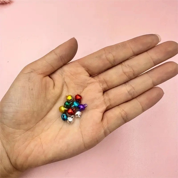100+ pcs/set 6mm Mixed Color Aluminum Alloy Colored Mini Bells For DIY Jewelry Decoration Accessories