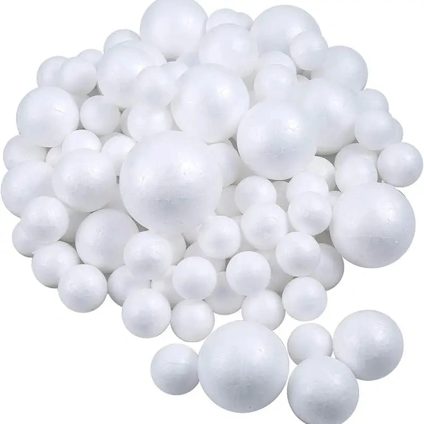 15pcs 3 Sizes White Foam Balls Polystyrene Craft Balls For Art, Craft, Household, School Projects And Party Decoration