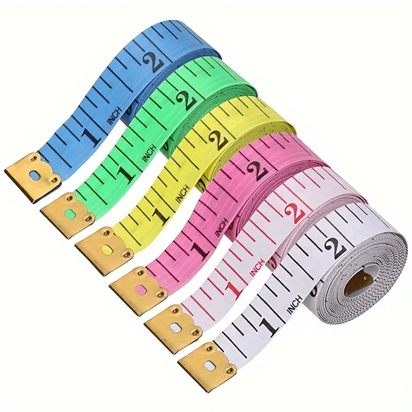 2pcs 150cm/60inch Body Measuring Ruler Sewing Tailor Tape Measure Centimeter Meter Sewing Measuring Tape Soft Random Color