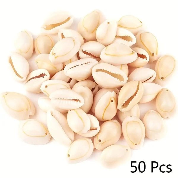50pcs White Natural Spiral Shell Beads, Sea Shells, Beach Spacer Beads, Charms, Cowrie Shells Loose Beads for DIY Earring Bracelet, Necklace Jewelry Making