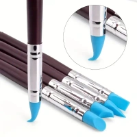 5pcs/set DIY Soft Pottery Clay Tools Sculpting Tools Cake Oils Engraving Rubber Craft Pen Brush Polymer Modelling Shaper