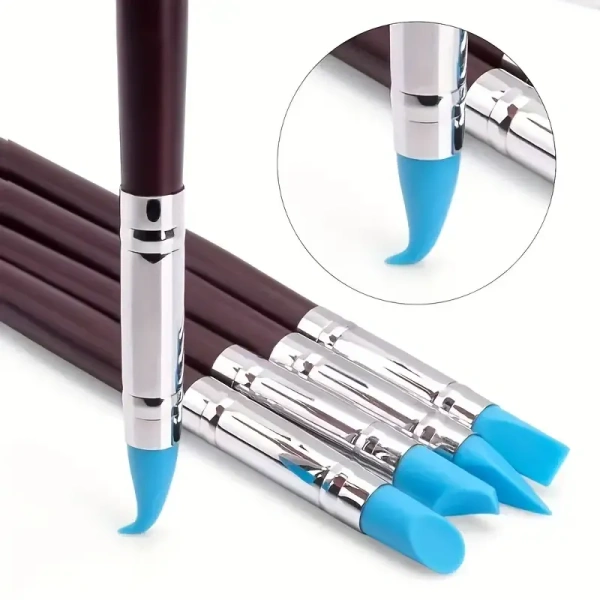 5pcs/set DIY Soft Pottery Clay Tools Sculpting Tools Cake Oils Engraving Rubber Craft Pen Brush Polymer Modelling Shaper