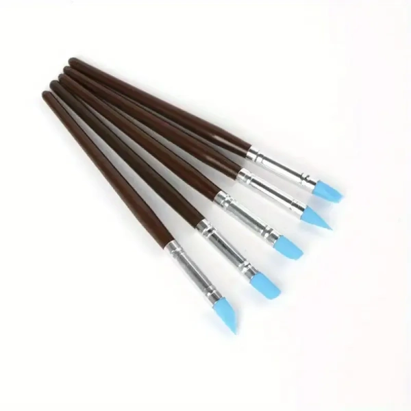 5pcs/set DIY Soft Pottery Clay Tools Sculpting Tools Cake Oils Engraving Rubber Craft Pen Brush Polymer Modelling Shaper