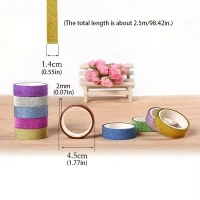 10pcs Decorative Tape,DIY Handmade Paper Tape/Suitable For Scrapbook Gift Packaging Non-Marking Adhesive Tape - Printed Design, Plain Design