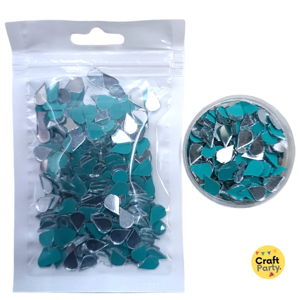 [150+ Pieces] 7mm Drop Shaped Glass Mirrors - CraftParty