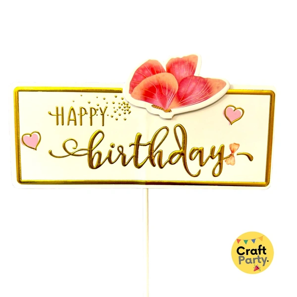 Happy Birthday Paper cake topper tag for cake decoration and hamper decoration