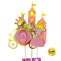 Princess Happy birthday pink topper tag set for cake decoration hamper decoration