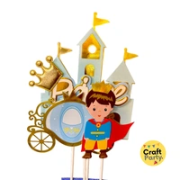 Prince Happy birthday Blue topper tag set for cake decoration hamper decoration