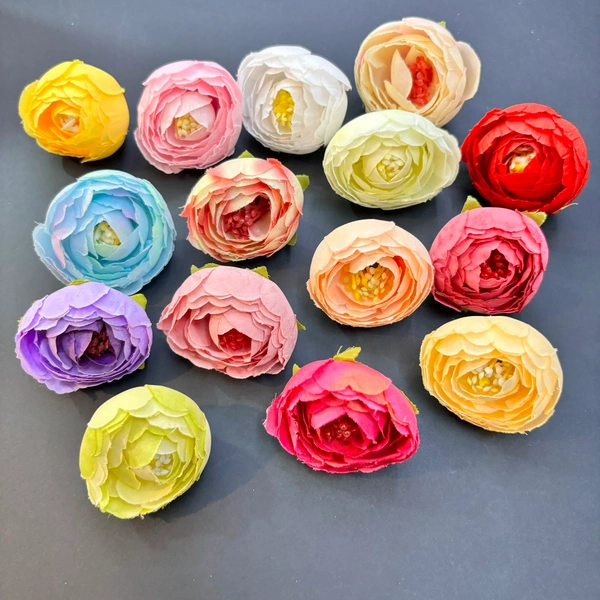 10pcs multi colors Peone Flowers - 3cm in size 