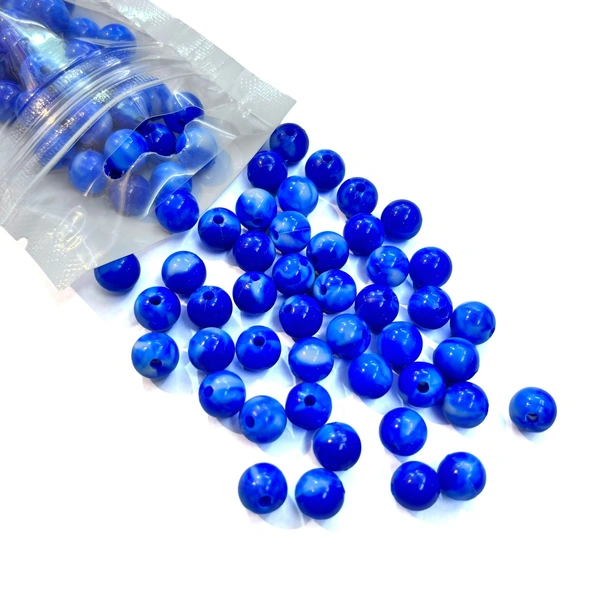 100pc - 8mm Dark Blue Shading Beads