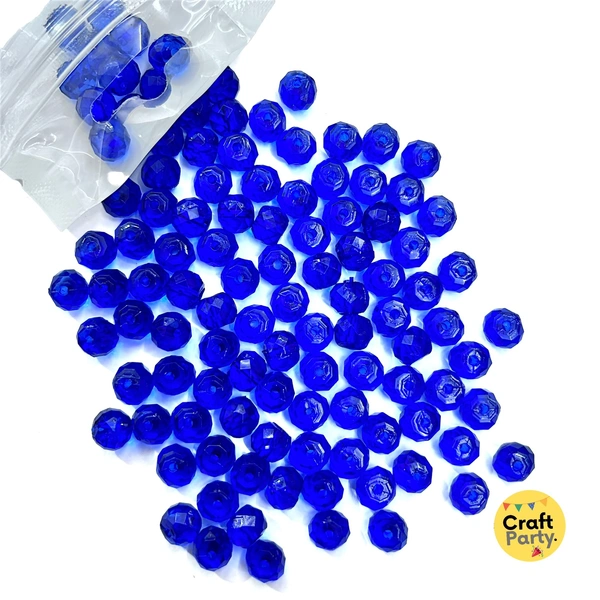 100pc - 8mm Dark Blue Crystal tyre beads