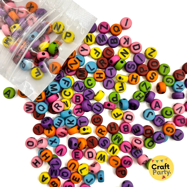 100pc - Alphabet Colorful Round Bracelet Beads