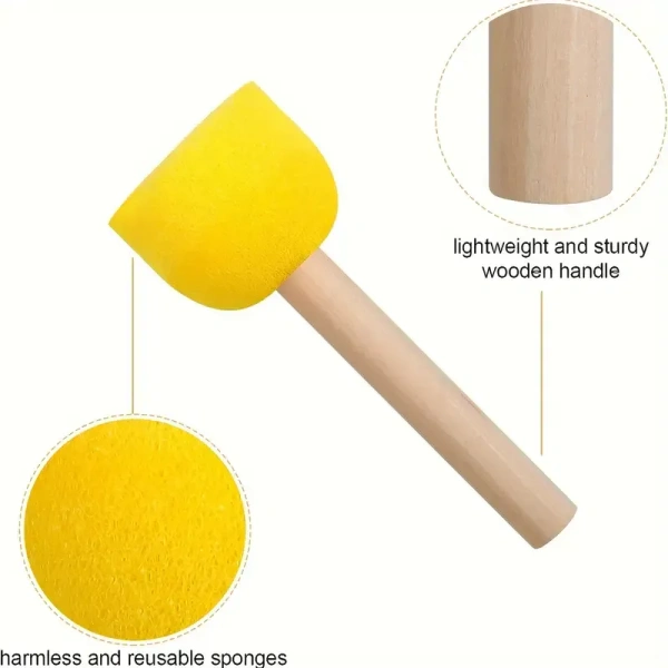 Round Sponge Brush Set, Round Sponge Brush For Painting, Paint Sponge For Acrylic Painting, Painting Tools For Arts And Crafts (4 Sizes)