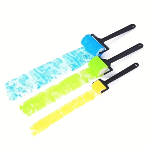 3pcs Sponge Paint Roller, Three Different Sizes, Large, Medium, And Small
