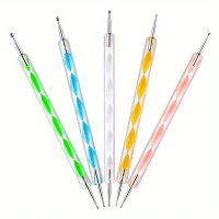 5pcs/set Embossing Stylus Tool Double Head Wood /Acrylic for DIY Fine Lines Freehand Embossing Intricate Patterns Dotting Tools