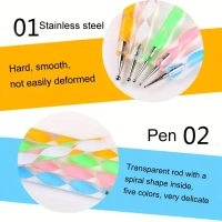 5pcs/set Embossing Stylus Tool Double Head Wood /Acrylic for DIY Fine Lines Freehand Embossing Intricate Patterns Dotting Tools