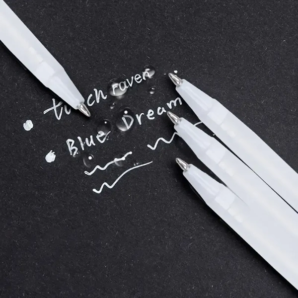 2pcs White Gel Pen Fine Tip Sketching Highlight Marker Pen For Artists Black Papers Drawing Design Illustration Art Supplies