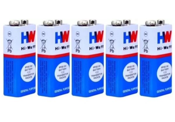 9 Volt Carbon Zinc Batteries PACK of 5 Battery (Pack of 5) - Blue