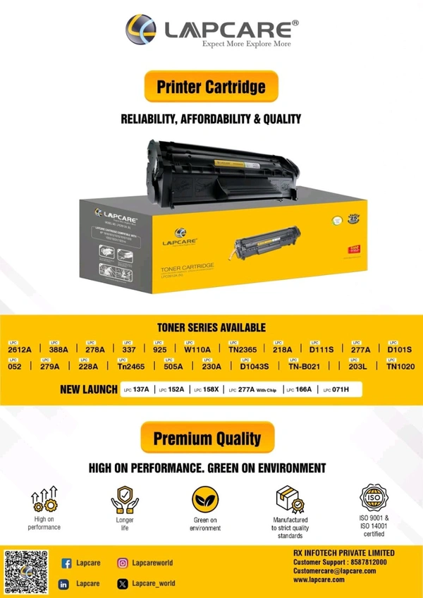 LAPCARE TONER CARTRIDGES 12A/88A - 12A/88A