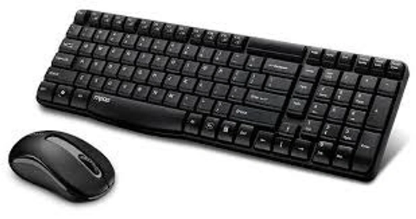 RAPOO WIRELESS  KEYBOARD MOUSE  X1800S RAPOO - WIRELESS, Black
