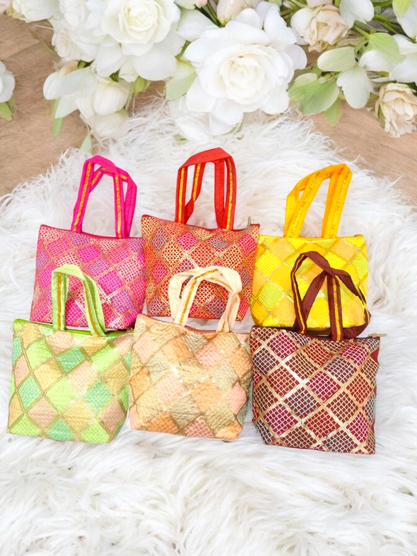 Valley Handicraft Beautiful Bacha Bag  10*9 inch (10pcs ) - Mix Colour, 10