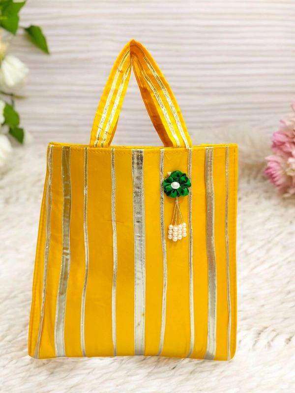 Valley Handicraft Beautiful Gota Work Hamper Bags (50pcs ) - Yellow, 50