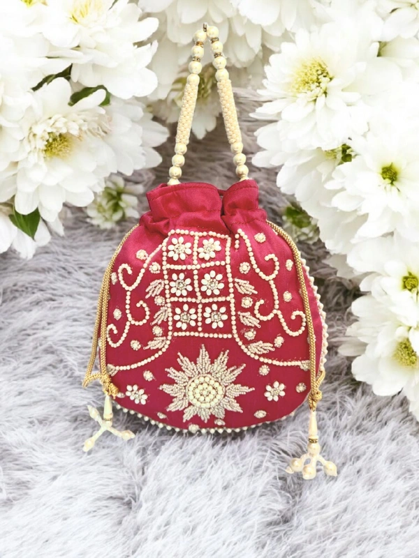 Valley Handicraft Beautiful Pearl Matka Potli (1pcs ) - Rani, 1