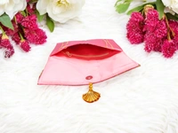 Valley Handicraft Beautiful satin clutch with beautiful keri lace (5pcs ) - Pista Green, 5