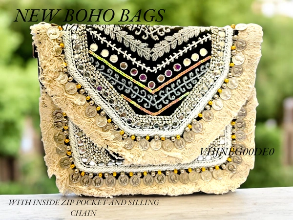 Valley Handicraft Boho Bags Heavy Handwork (1pcs ) - Black Coin, 1