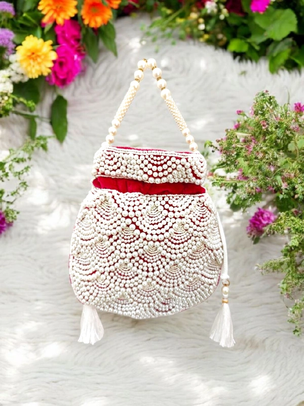 Valley Handicraft Heavy Pearls Potli (1pcs ) - Rani, 1