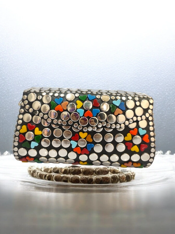Valley Handicraft Metal New Shape Box Clutch (1pcs ) - Mix colour, 1