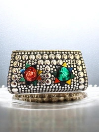 Valley Handicraft Metal New Shape Box Clutch (1pcs ) - Mix colour, 1