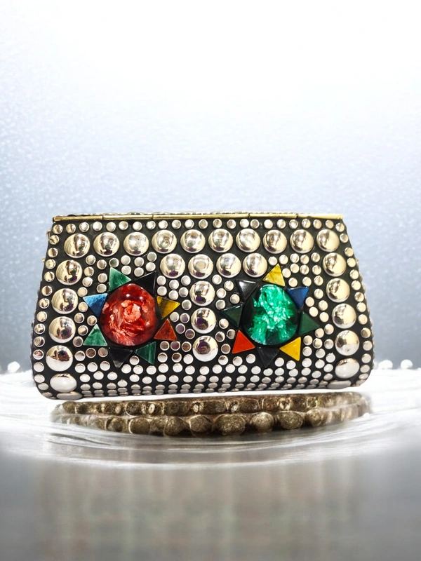 Valley Handicraft Metal New Shape Box Clutch (1pcs ) - Mix colour, 1