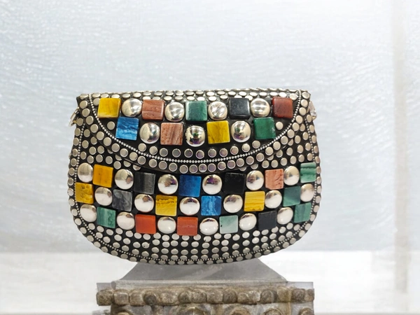 Valley Handicraft Metal Round Box Clutch (5pcs ) - Muilty Colour, 5