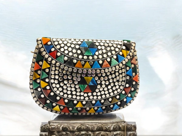 Valley Handicraft Metal Round Box Clutch (5pcs ) - Muilty Colour, 5