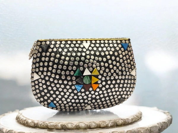 Valley Handicraft Metal Round Box Clutch (5pcs ) - Muilty Colour, 5