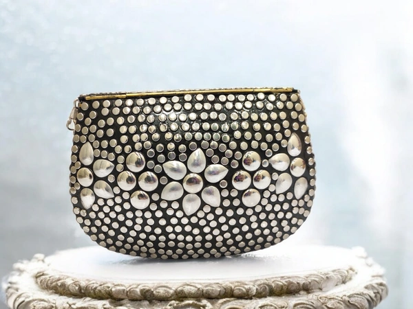 Valley Handicraft Metal Round Box Clutch (1pcs ) - Mix colour, 1