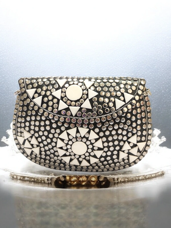 Valley Handicraft Metal Round Box Clutch (1pcs ) - Mix colour, 1