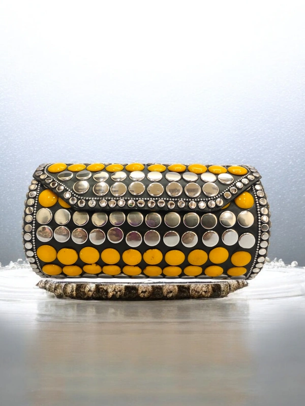 Valley Handicraft Metal Round Box Clutch (1pcs ) - Mix colour, 1