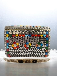 Valley Handicraft Metal Square Box Clutch (1pcs ) - Mix colour, 1